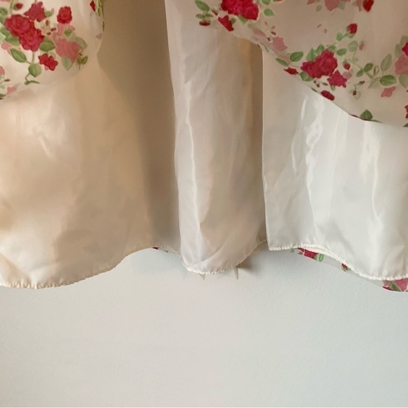 SALE! LITTLE ANGELS Dress Red Rose Print Velvet Collar and Bow Size 5 - Picture 6 of 9